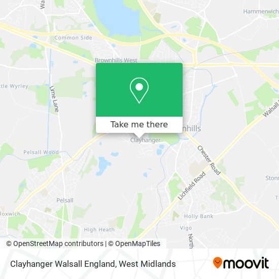 Clayhanger Walsall England map