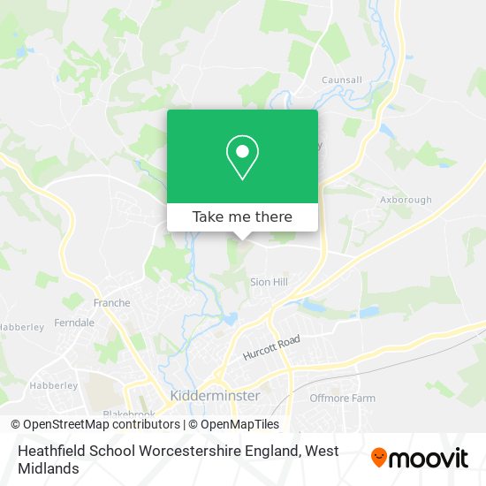 Heathfield School Worcestershire England map