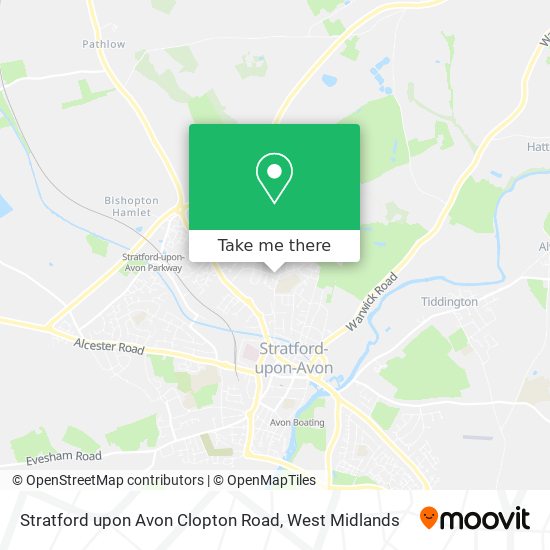 Stratford upon Avon Clopton Road map