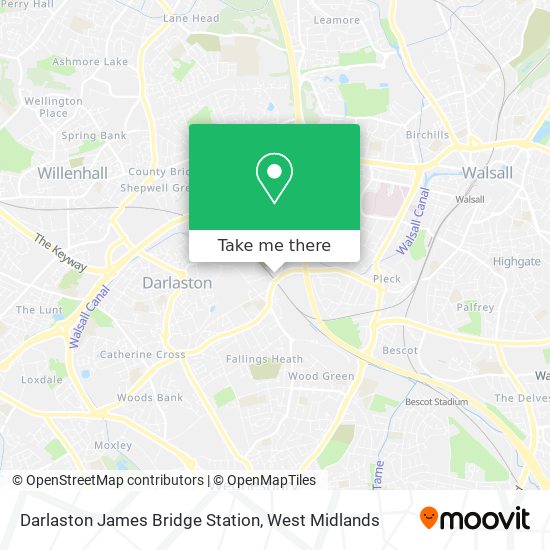 Darlaston James Bridge Station map