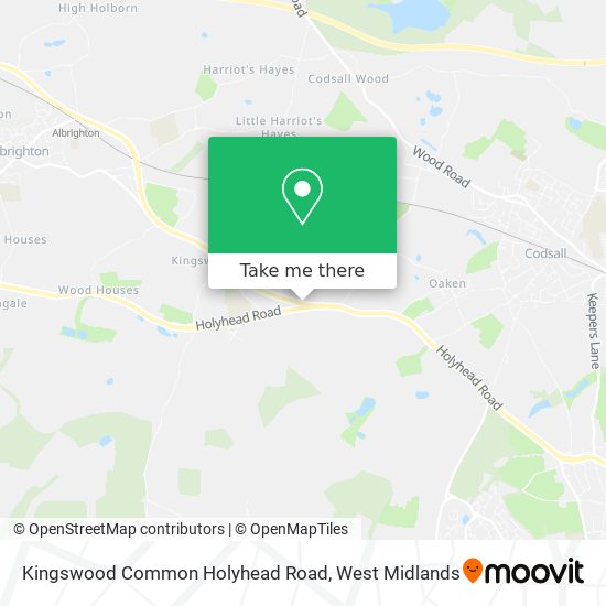 Kingswood Common Holyhead Road map