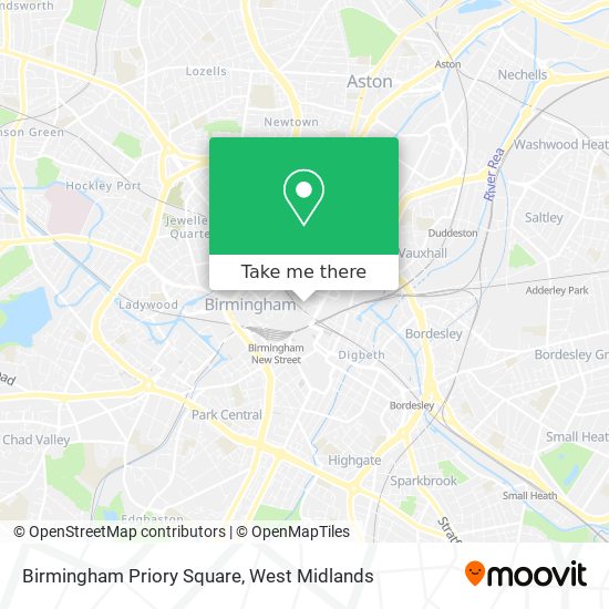 Birmingham Priory Square map