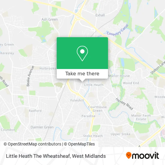 Little Heath The Wheatsheaf map