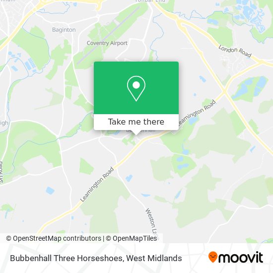 Bubbenhall Three Horseshoes map