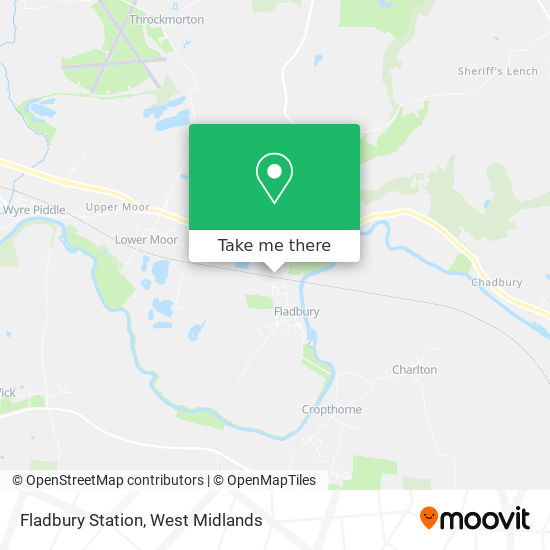 Fladbury Station map