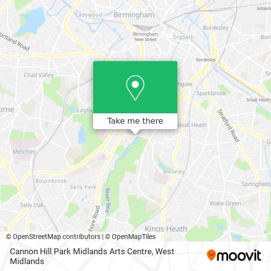 Cannon Hill Park Midlands Arts Centre map