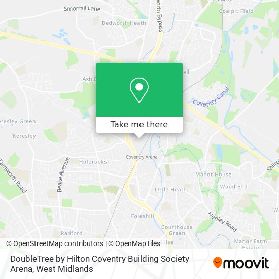 DoubleTree by Hilton Coventry Building Society Arena map