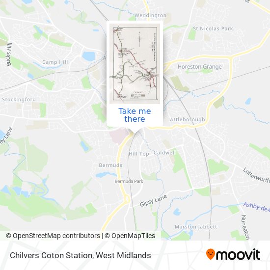Chilvers Coton Station map