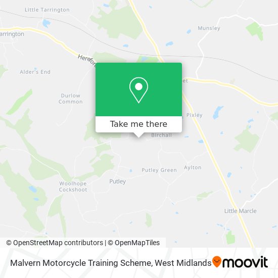 Malvern Motorcycle Training Scheme map