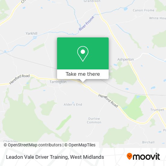 Leadon Vale Driver Training map