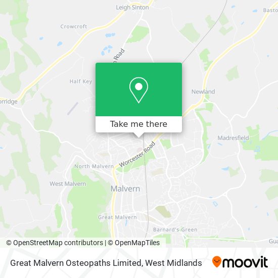 Great Malvern Osteopaths Limited map