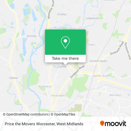 Price the Movers Worcester map