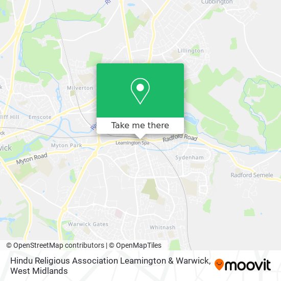 Hindu Religious Association Leamington & Warwick map