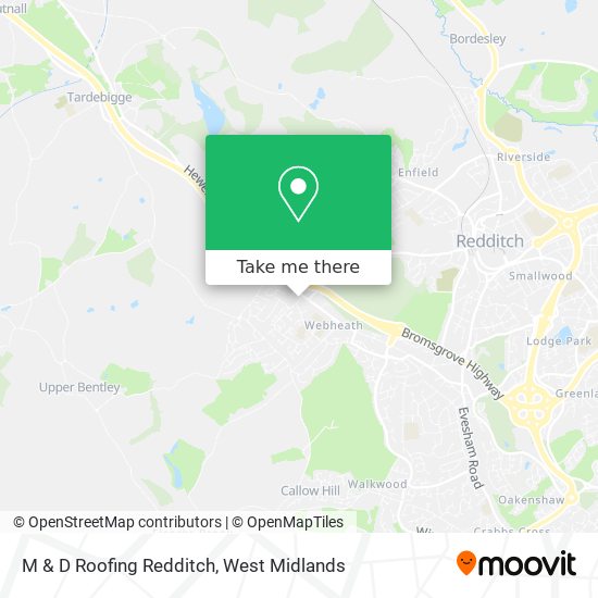 M & D Roofing Redditch map