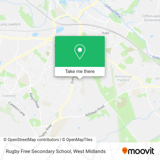 Rugby Free Secondary School map