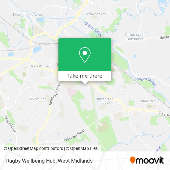 Rugby Wellbeing Hub map