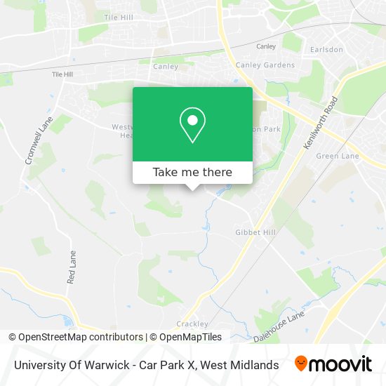 University Of Warwick - Car Park X map