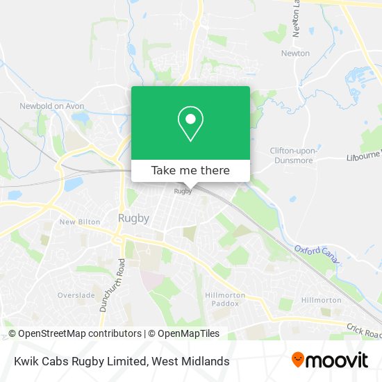 Kwik Cabs Rugby Limited map