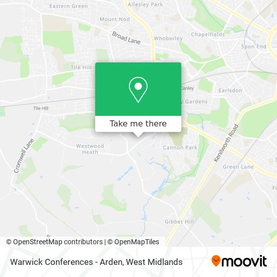Warwick Conferences - Arden map