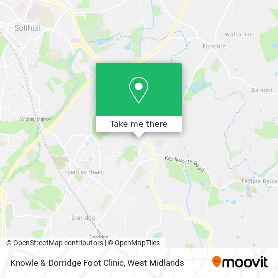 Knowle & Dorridge Foot Clinic map