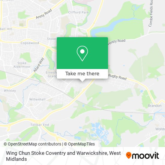 Wing Chun Stoke Coventry and Warwickshire map
