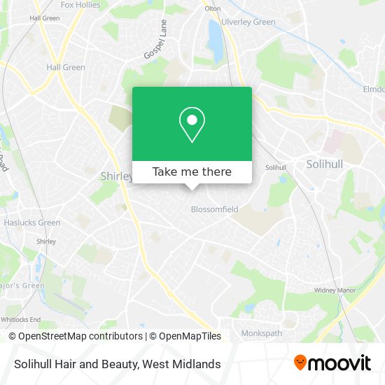 Solihull Hair and Beauty map