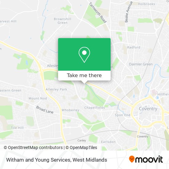 Witham and Young Services map