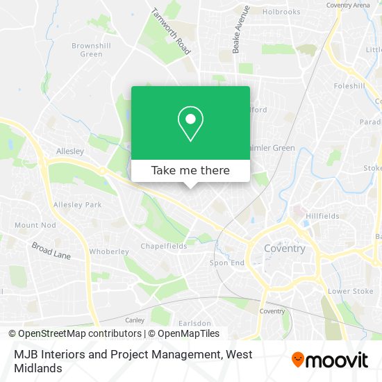 MJB Interiors and Project Management map