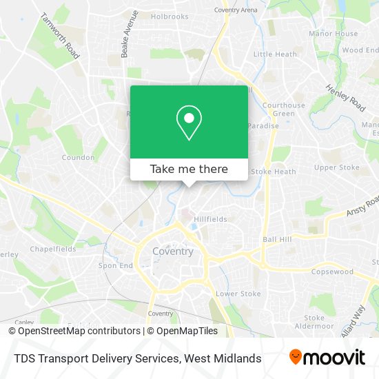 TDS Transport Delivery Services map