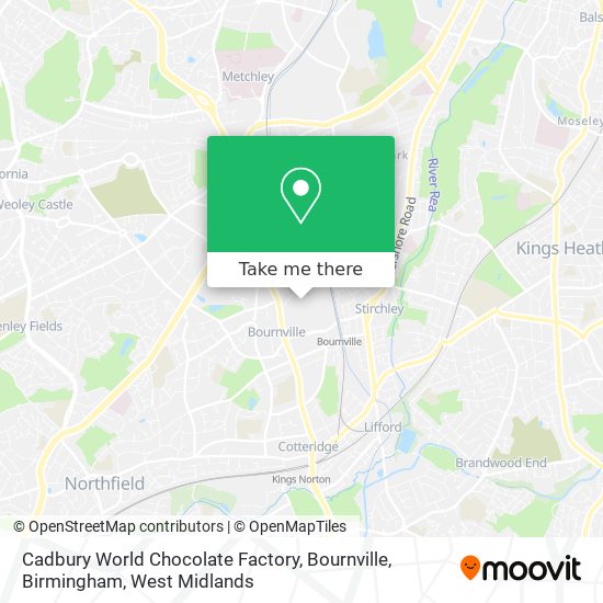 Cadbury World Chocolate Factory, Bournville, Birmingham map