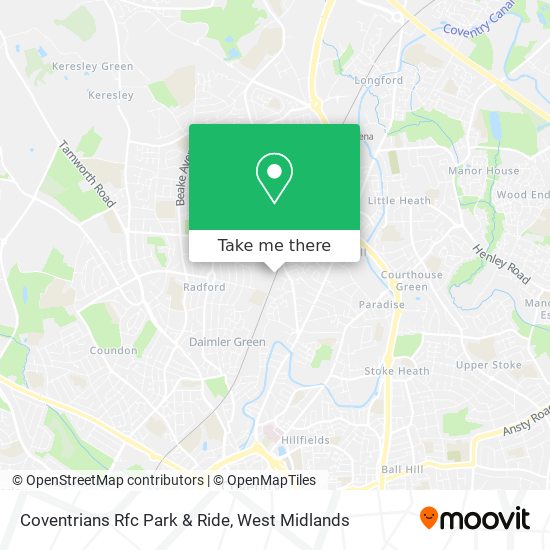 Coventrians Rfc Park & Ride map