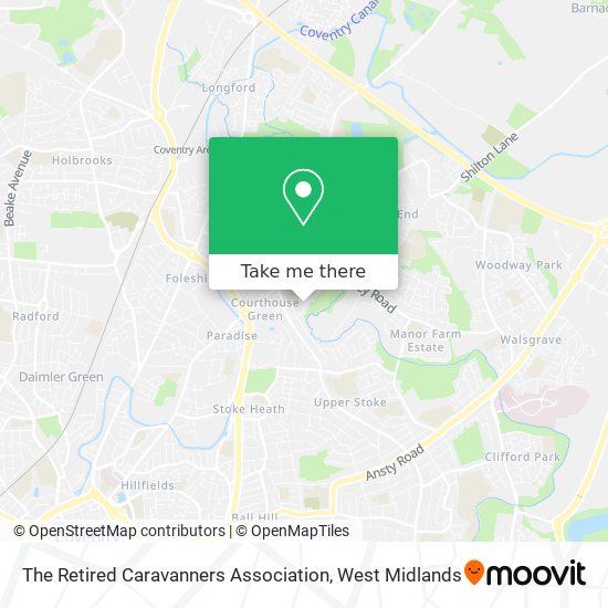 The Retired Caravanners Association map
