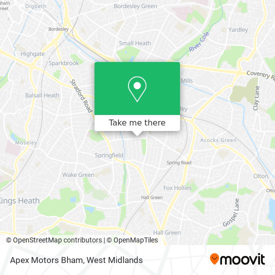 Apex Motors Bham map