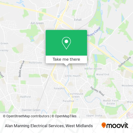 Alan Manning Electrical Services map