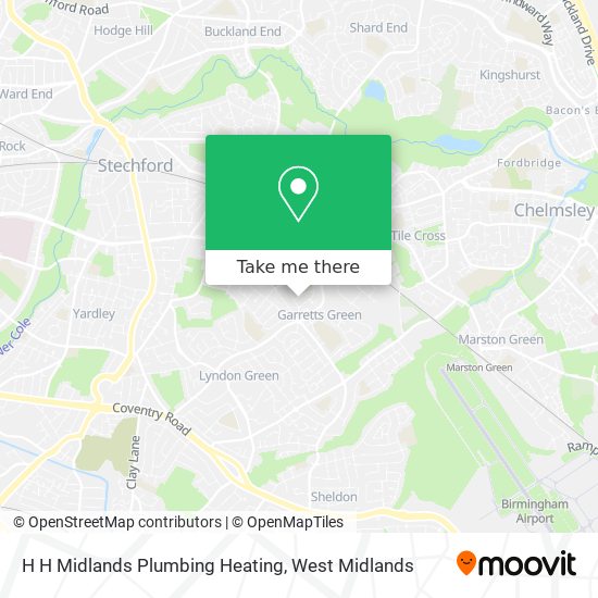 H H Midlands Plumbing Heating map