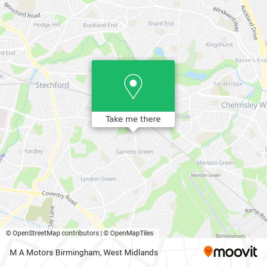 M A Motors Birmingham map