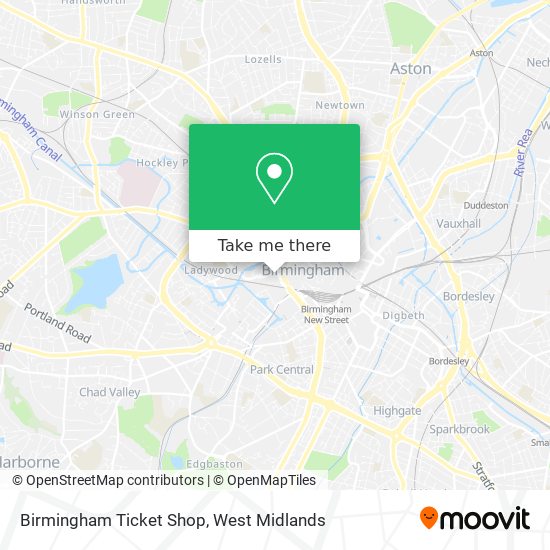 Birmingham Ticket Shop map