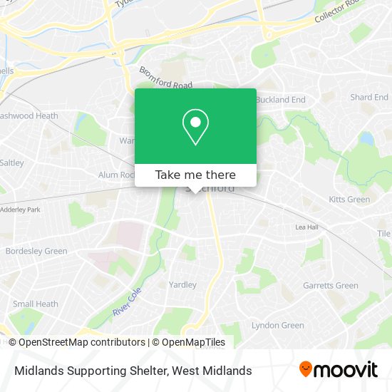 Midlands Supporting Shelter map