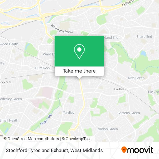 Stechford Tyres and Exhaust map