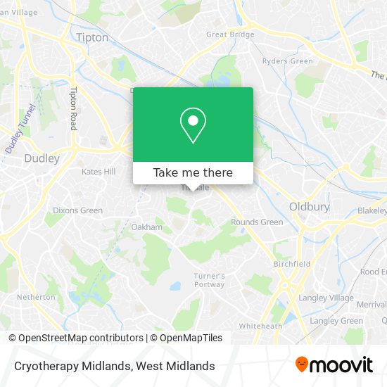 Cryotherapy Midlands map