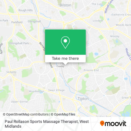 Paul Rollason Sports Massage Therapist map