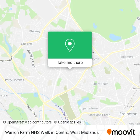 Warren Farm NHS Walk in Centre map