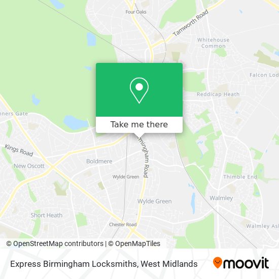 Express Birmingham Locksmiths map