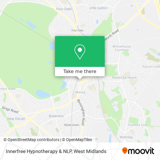 Innerfree Hypnotherapy & NLP map