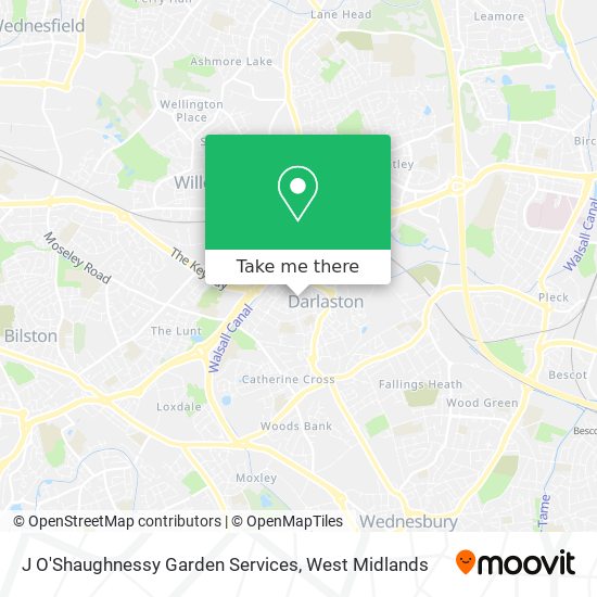 J O'Shaughnessy Garden Services map