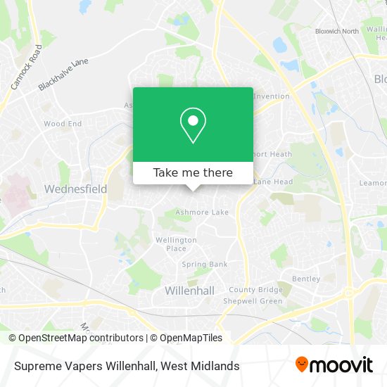 Supreme Vapers Willenhall map