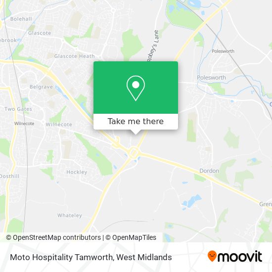 Moto Hospitality Tamworth map