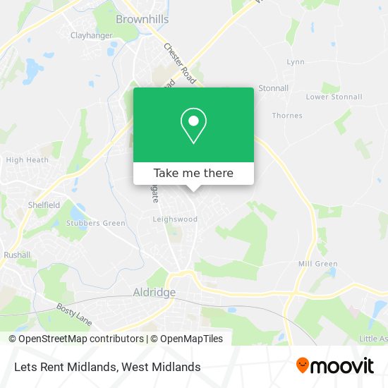 Lets Rent Midlands map