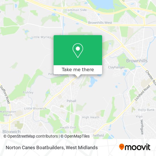 Norton Canes Boatbuilders map
