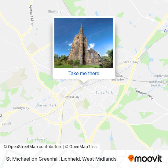 St Michael on Greenhill, Lichfield map